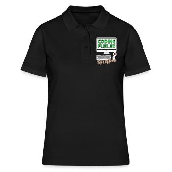 Programmation alimentée par le codage de la caféine - Polo Femme - noir - Devant - Ailine (174cm)