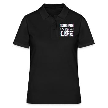 Coding is Life Programmer Coder Code - Women's Polo Shirt - black - Front - Ailine (174cm)