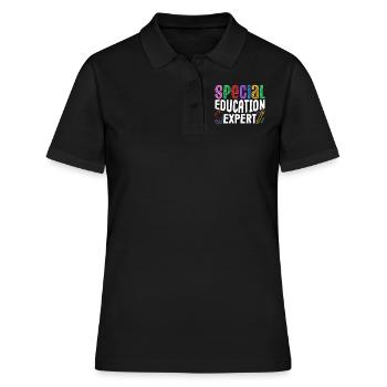 Expert en éducation spécialisée Enseignants en éducation spécialisée Éducation spécialisée - Polo Femme - noir - Devant - Ailine (174cm)