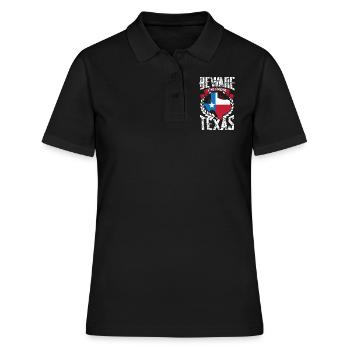 Attention: Je viens du Texas Texan Texan - Polo Femme - noir - Devant - Ailine (174cm)