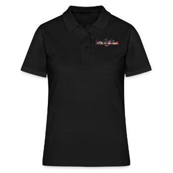 Pariser Skyline Paris - Frauen Polo Shirt - Schwarz - Vorne - Ailine (174cm)