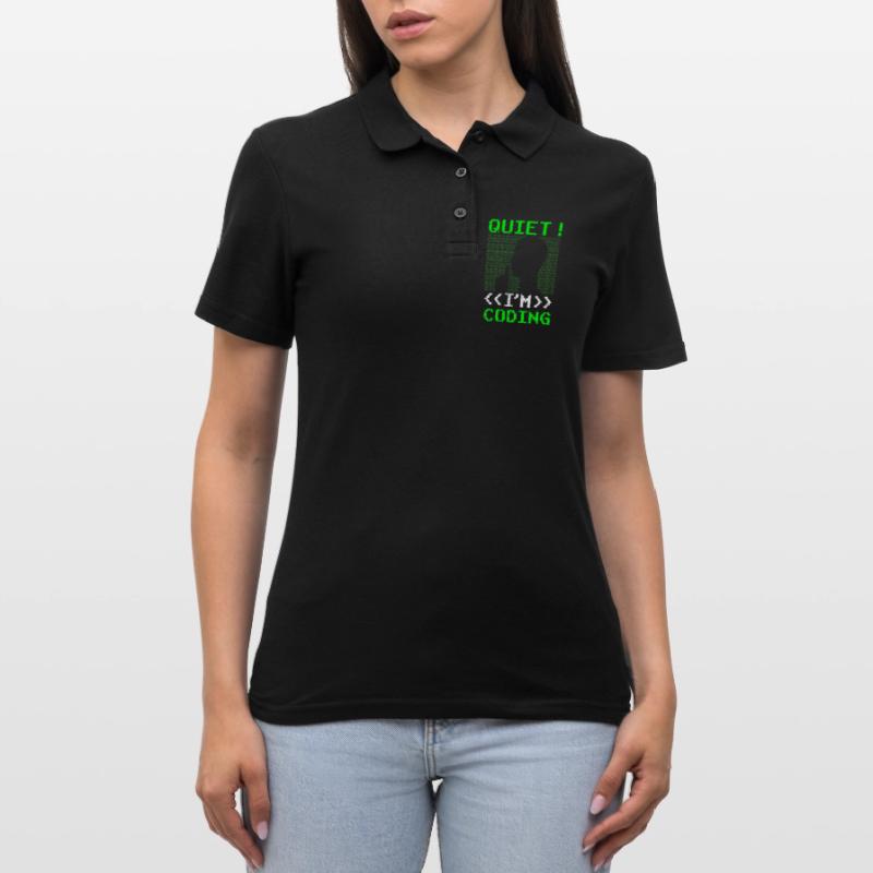 Leise Ich Programmiere Coding Coder Programmieren Frauen Polo Shirt