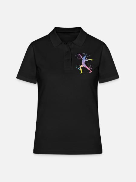 Gymnastin Mit Taktstock Rhythmische Sportgymnastik - Frauen Polo Shirt - Schwarz