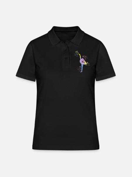 Gymnastin Mit Taktstock Rhythmische Sportgymnastik - Frauen Polo Shirt - Schwarz