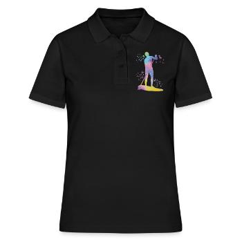 Stand Up Paddling Stand Up Board Sup - Frauen Polo Shirt - Schwarz - Vorne - Ailine (174cm)
