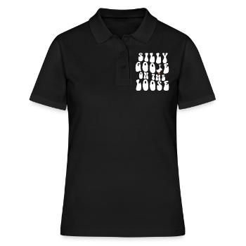 The stupid goose on the loose - Women's Polo Shirt - black - Front - Ailine (174cm)