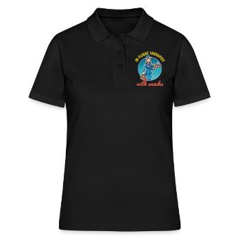 Hôtesse de l’air Aviation Personnel de cabine - Polo Femme - noir - Devant - Ailine (174cm)