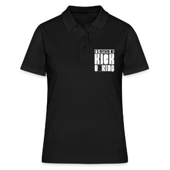 Je préfère être Kickboxer Kickboxer Boxing Fighter - Polo Femme - noir - Devant - Ailine (174cm)