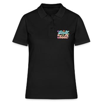 Beading Beadaholic Jewelry Making Beadwork Beader - Women's Polo Shirt - black - Front - Ailine (174cm)