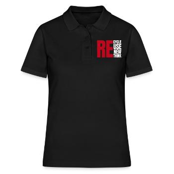 Recycle Réutiliser Renew Rethink Wind Turbine - Wind - Polo Femme - noir - Devant - Ailine (174cm)
