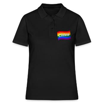 Gay Pride Chine Drapeau arc-en-ciel chinois LGBT LGBTQ pr - Polo Femme - noir - Devant - Ailine (174cm)