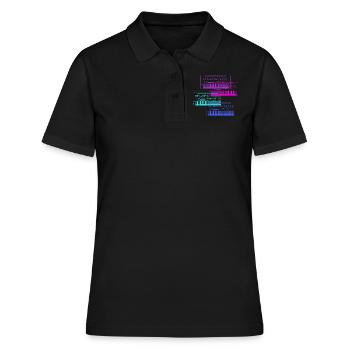Synthesizer Sammlung Musik Design - Frauen Polo Shirt - Schwarz - Vorne - Ailine (174cm)