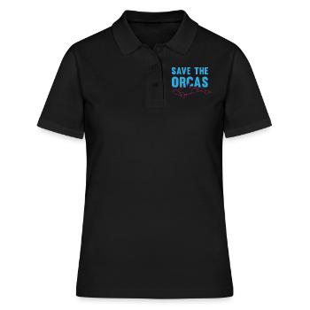 Protégez les orques Cadeau respectueux de l’environnement - Polo Femme - noir - Devant - Ailine (174cm)
