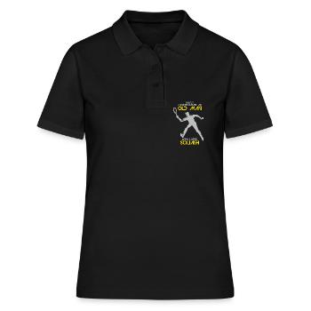 Cadeau de jeu de recul de sport de balle de squash - Polo Femme - noir - Devant - Ailine (174cm)