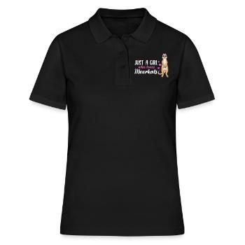 Suricate disant cadeau dames fille - Polo Femme - noir - Devant - Ailine (174cm)