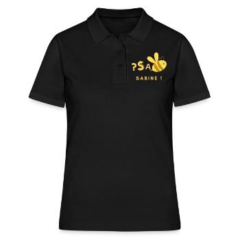 Sabine, Vorname, lustiges Motiv - Frauen Polo Shirt - Schwarz - Vorne - Ailine (174cm)