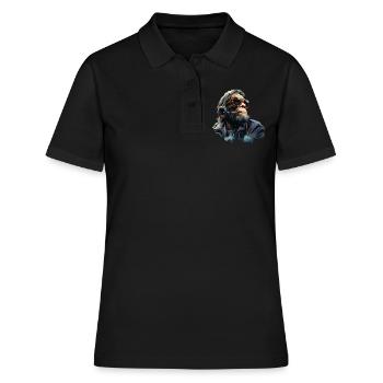 Gamer Chimp mit Headset - Frauen Polo Shirt - Schwarz - Vorne - Ailine (174cm)