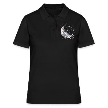 Cadeau d'astronaute astronomie lune - Polo Femme - noir - Devant - Ailine (174cm)
