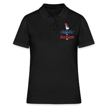 Serbien - Frauen Polo Shirt - Schwarz - Vorne - Ailine (174cm)