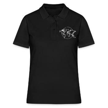 World Map Sketch - Women's Polo Shirt - black - Front - Ailine (174cm)