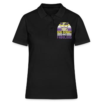 Non Binary Pride Genderqueer - Frauen Polo Shirt - Schwarz - Vorne - Ailine (174cm)