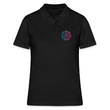 Mandala Symbolischer Kompass – Ornament Illustrati - Frauen Polo Shirt - Schwarz - Vorne - Ailine (174cm)