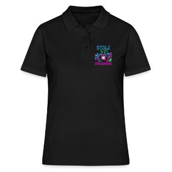 Fière de mon chaos – DIY Monkey - Polo Femme - noir - Devant - Ailine (174cm)