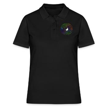 Qigong Yin Yang Symbole Mandala Zen Tai Chi - Polo Femme - noir - Devant - Ailine (174cm)