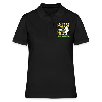Ich Feier Gerne Und Mit Feiern Meine Ich Tennis - Frauen Polo Shirt - Schwarz - Vorne - Ailine (174cm)
