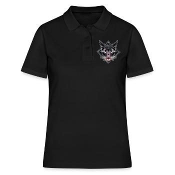 Stylized Panther Head Design - Women's Polo Shirt - black - Front - Ailine (174cm)