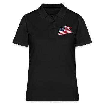 Drapeau américain - Polo Femme - noir - Devant - Ailine (174cm)