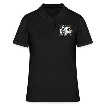 Line Dance mein Hobby - meine Passion - mein Ding - Frauen Polo Shirt - Schwarz - Vorne - Ailine (174cm)