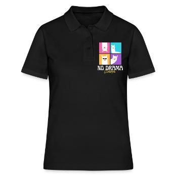No drama llama - Frauen Polo Shirt - Schwarz - Vorne - Ailine (174cm)