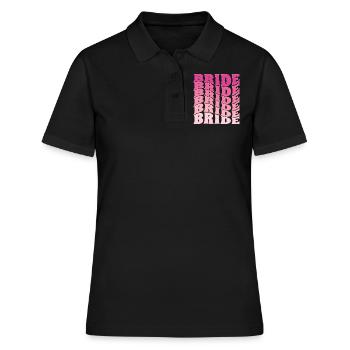Retro Braut Zukunft Frau, Junggesellenabschied Geschenk - Frauen Polo Shirt - Schwarz - Vorne - Ailine (174cm)