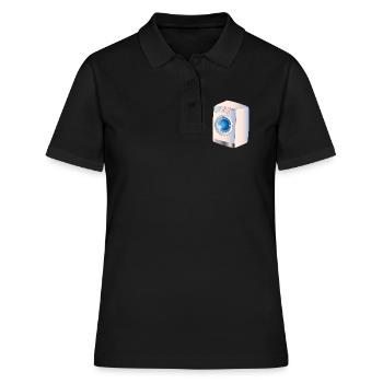 Machine à laver dans le style BD pour des idées fraîches - Polo Femme - noir - Devant - Ailine (174cm)