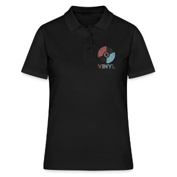 Vinyl Retro - Frauen Polo Shirt - Schwarz - Vorne - Ailine (174cm)
