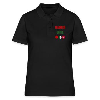Maghreb United - Algerie Maroc Tunisie - Polo Femme - noir - Devant - Ailine (174cm)