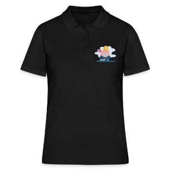 Des filles sur l’ordinateur portable - Polo Femme - noir - Devant - Ailine (174cm)