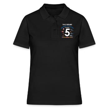 Meeresbiologie Geburtstagsparty Geburtstag 5 Fünf - Frauen Polo Shirt - Schwarz - Vorne - Ailine (174cm)