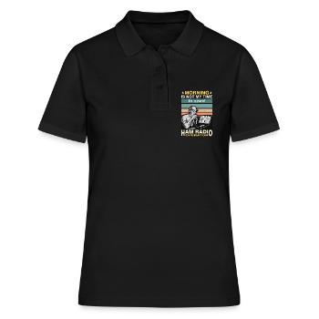 Ham Radio Operator Morning Is Not My Time Operator - Frauen Polo Shirt - Schwarz - Vorne - Ailine (174cm)