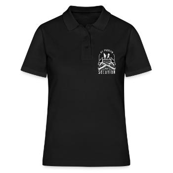 Tôlier Mon Problème Mon Pictogramme Papa Maman - Polo Femme - noir - Devant - Ailine (174cm)