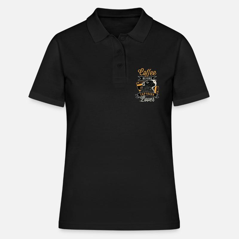 Capybara Lover Coffee Before Animals Coffee Lover - Women's Polo Shirt - black