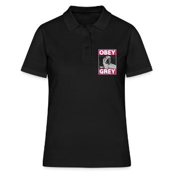 African Grey Obey The Grey Bird Owner Parrot Lover - Frauen Polo Shirt - Schwarz - Vorne - Ailine (174cm)