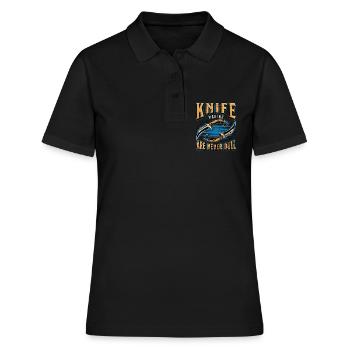Blade Forging Knife Makers Are Never Dull Forging - Frauen Polo Shirt - Schwarz - Vorne - Ailine (174cm)