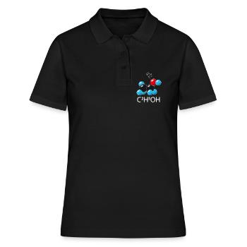c2 h5 oh (auf dunklen T-Shirts) - Frauen Polo Shirt - Schwarz - Vorne - Ailine (174cm)