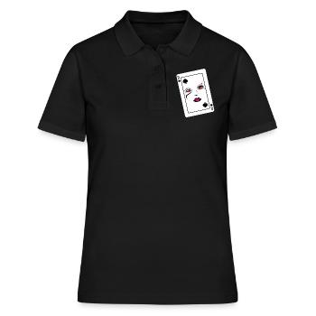 Conception du joueur De Poker Pik Dame - Polo Femme - noir - Devant - Ailine (174cm)