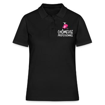 Femme Chômeuse Professionnelle - Polo Femme - noir - Devant - Ailine (174cm)