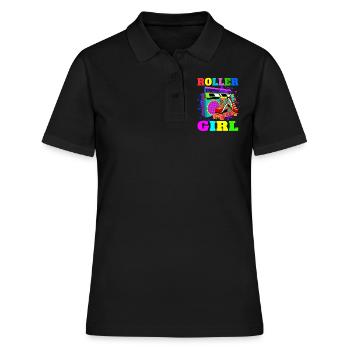 Rollschuhe Geschenk Retro Rollschuh Mädchen - Frauen Polo Shirt - Schwarz - Vorne - Ailine (174cm)