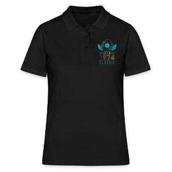 Best of 1974 Classic 48th Birthday Record - Polo Femme - noir - Devant - Ailine (174cm)