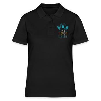 Best of 1991 Classic 31st Birthday Record - Polo Femme - noir - Devant - Ailine (174cm)